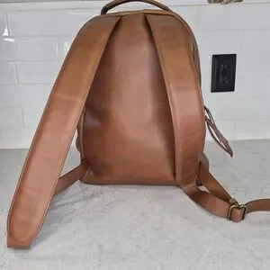 ABLE Backpack Leather Brown Slim Laptop Bag Double Zip Minimalist Work Able | Bags | Able Backpack Leather Brown Slim Laptop Bag  main image 3
